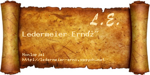 Ledermeier Ernő névjegykártya